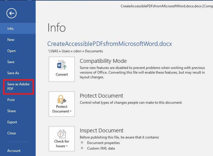 Create Accessible PDFs From Microsoft Word Documents The Basics