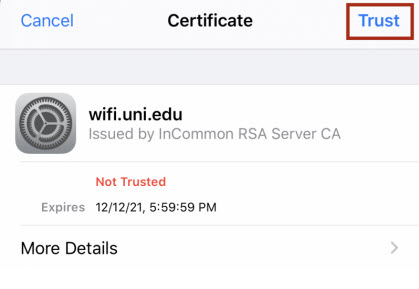 ios incommon certificate notice