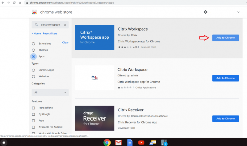 Citrix Workspace logo with Blue background - add to Chrome