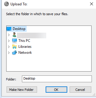 Decide where to upload the file to the Virtual Machine. 